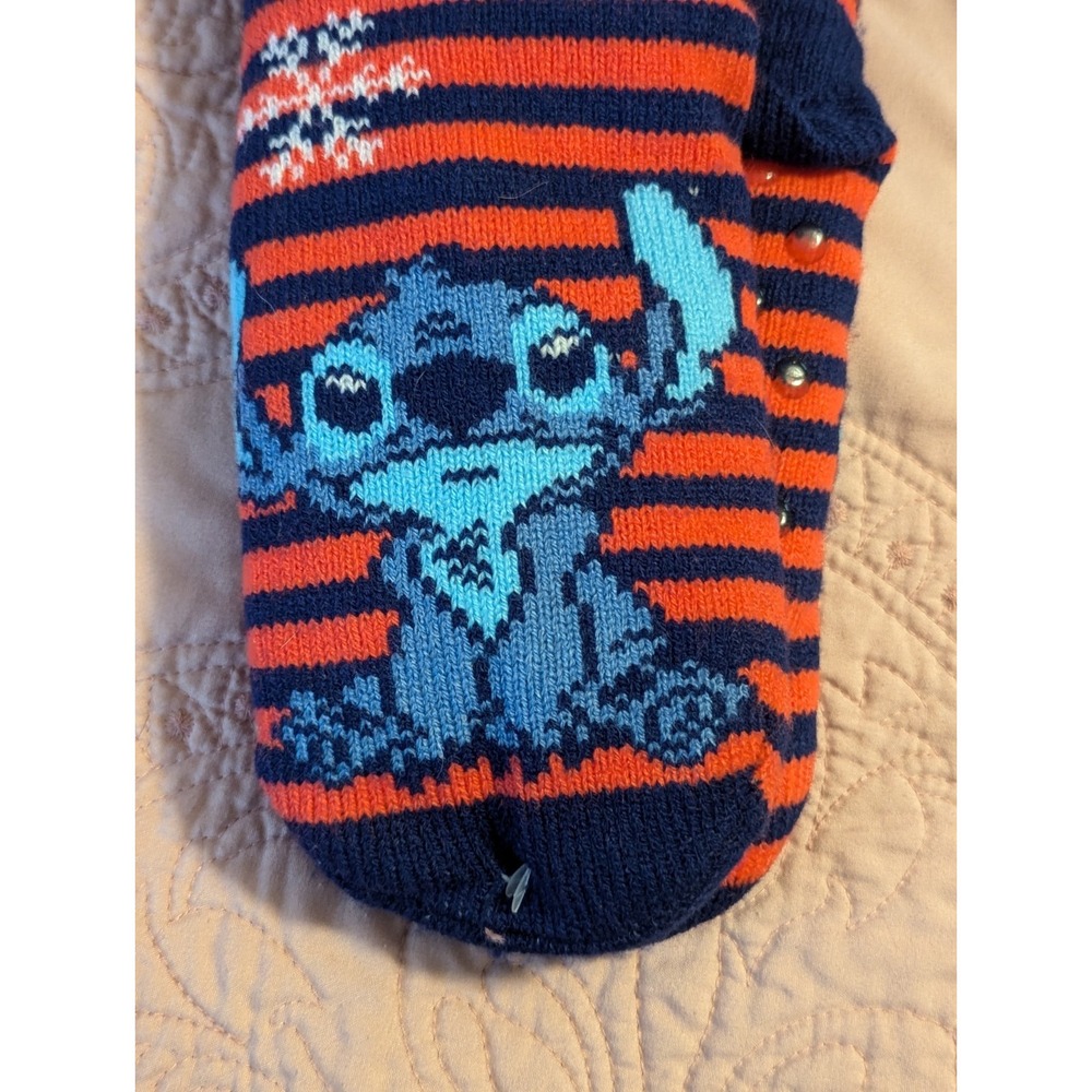 Disney Stitch Comfy Feet Unisex Fuzzy Baba Slipper Socks Shoe Size 4-10 NWT